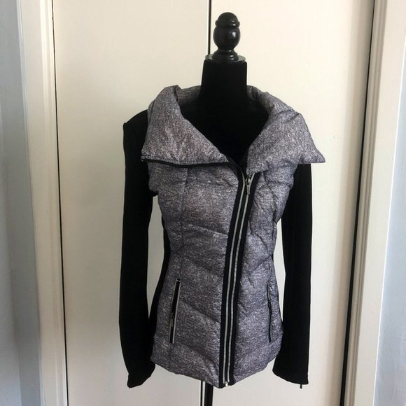 blanc noir Jackets & Blazers - EUC Gray/Black Down Jacket Be by Blanc Noir